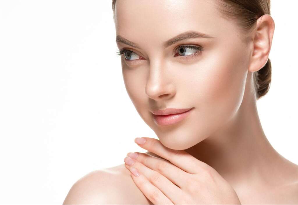 Fresh, hydrated skin after dermaplaning treatment with a healthy glow.